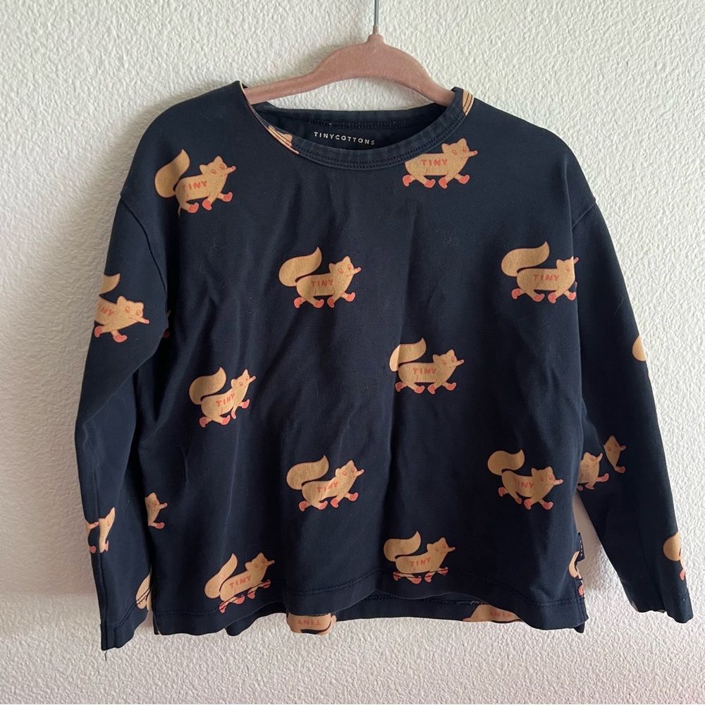Tiny cottons Fox Print Kids Long-Sleeve Top